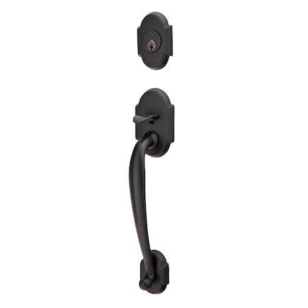 Emtek Flat Black Handleset 4322HLOUS19LH 4322HLOUS19LH